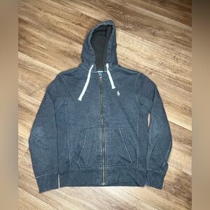 Polo Ralph Lauren Hoodie Mens S Gray Full Zip Heavyweight Thermal Hood Jacket